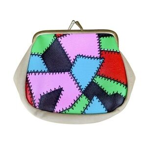 Vintage Korean Colorful Retro Stitched Kiss-Lock Clasp Coin Purse